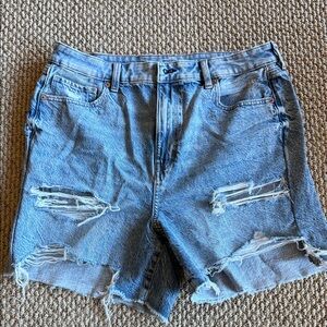 American Eagle Outfitters Light Blue Distressed Jean Shorts